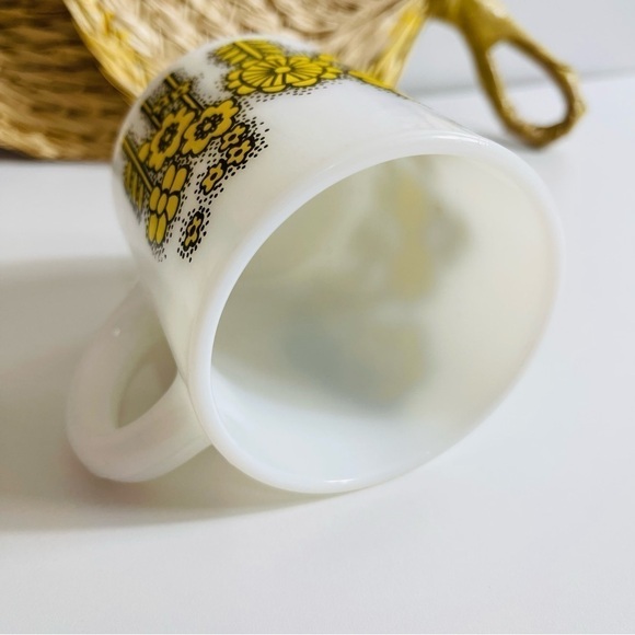 VINTAGE Hazel Atlas MOD FLOWER Coffee Mug Retro 1960s - Picture 5 of 8